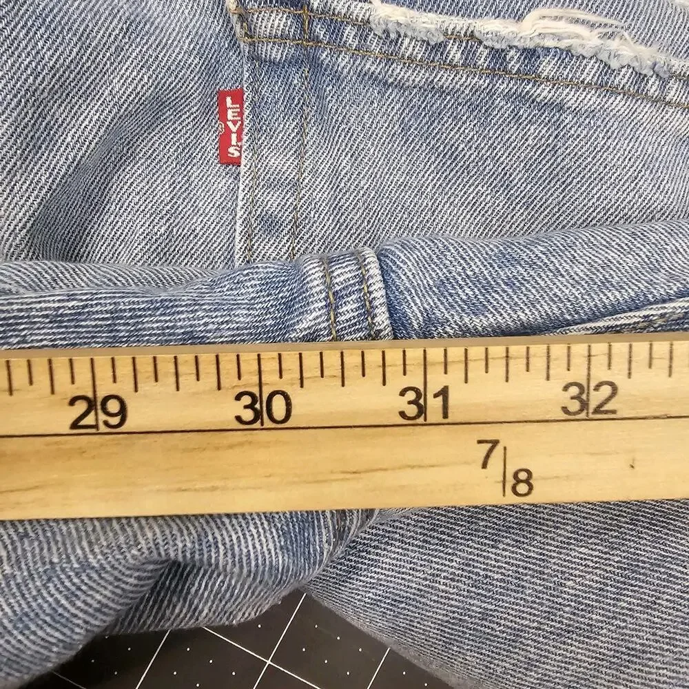 Levis Premium 551Z Jeans 38x32 Blue Hemp 90s Loose Baggy Straight Y2K Streetwear